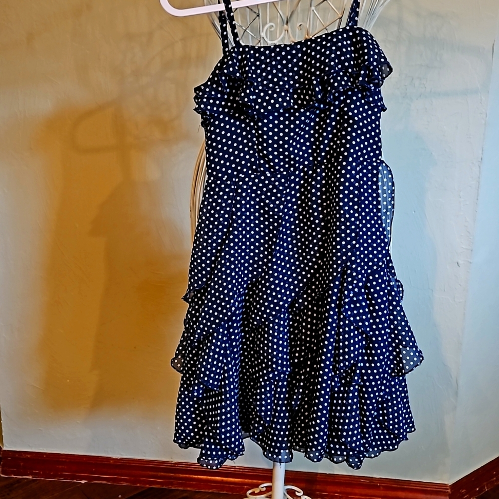 Navy Blue Polka Dot Dress